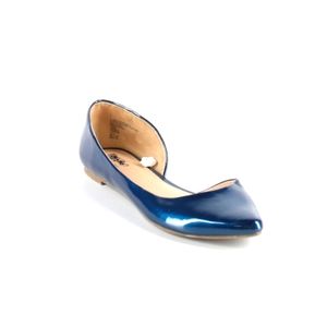 Metallic Blue Women's Pointed Toe D'Orsay Flat